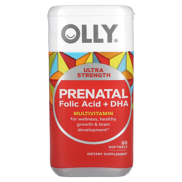 Prenatal, Фолиевая кислота + ДГК, 60 мягких таблеток OLLY