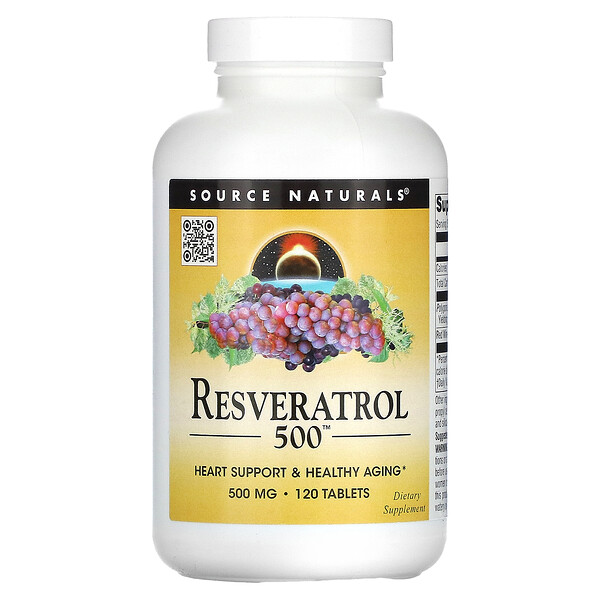 Ресвератрол, 500 мг, 120 таблеток Source Naturals