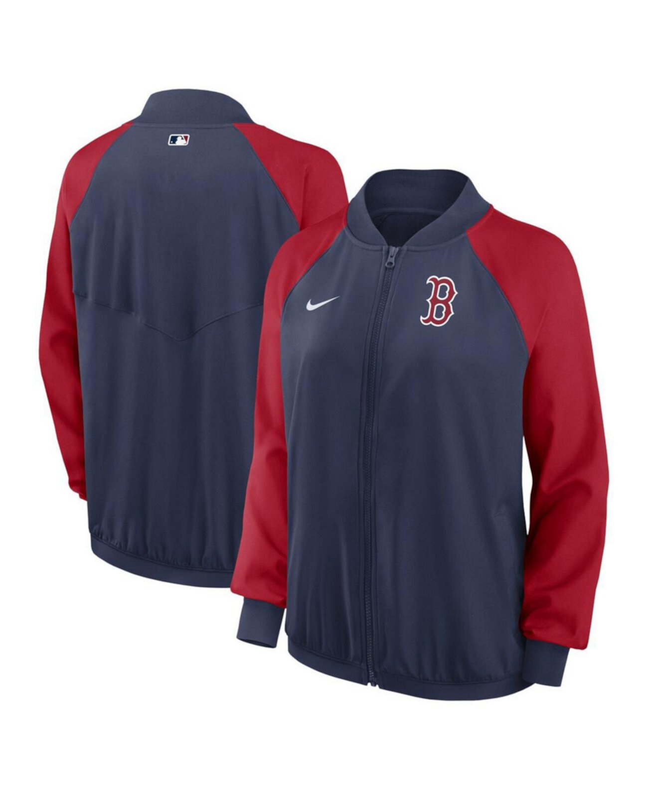 Женская куртка с полноразмерной молнией коллекции Boston Red Sox Authentic от Nike, технология Dri-FIT Nike