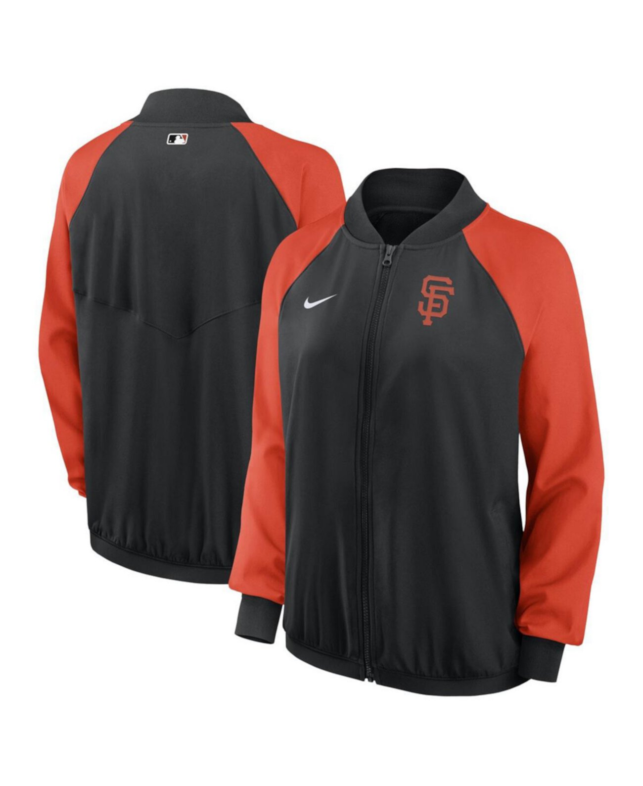 Женская черная ветровка Nike San Francisco Giants с полным двусторонним замком, технологией Dri-FIT и карманами Nike