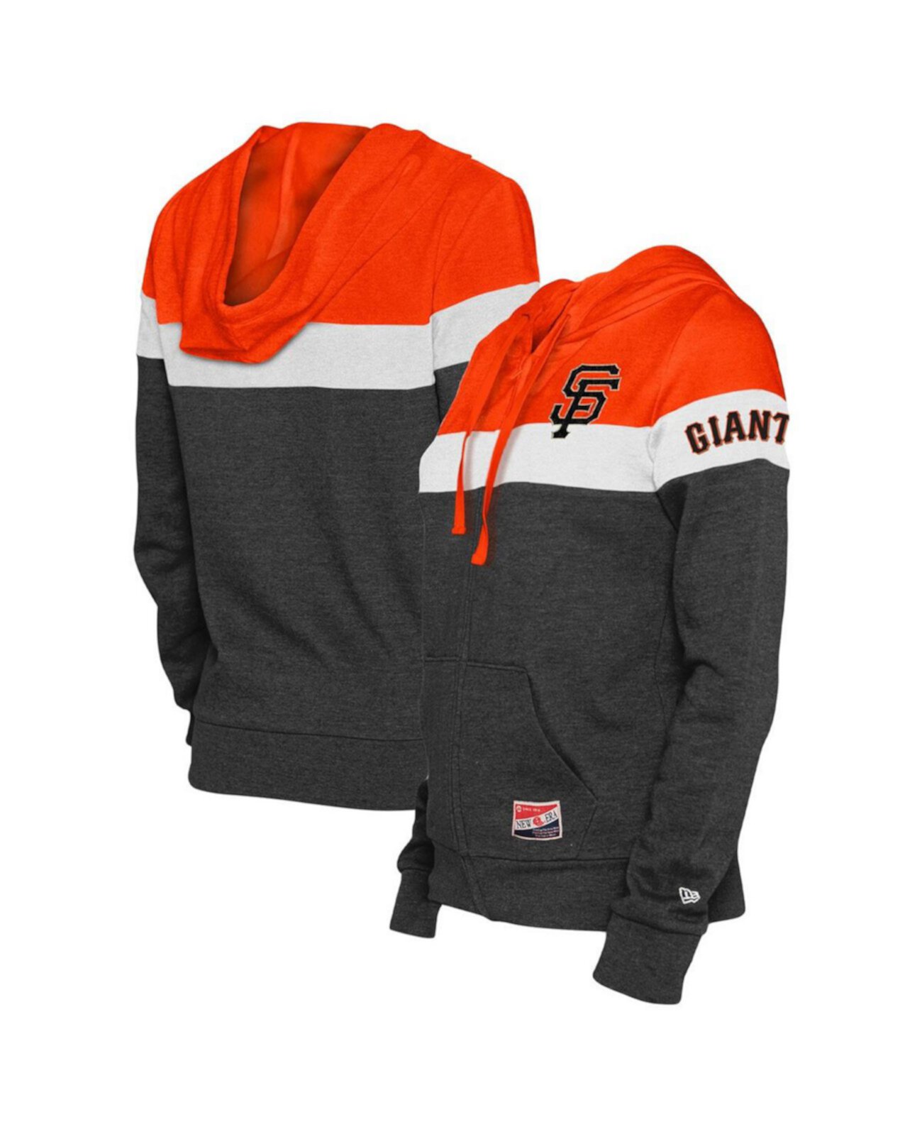 Женская куртка с капюшоном с цветными блоками и полной молнией San Francisco Giants Heather Black New Era