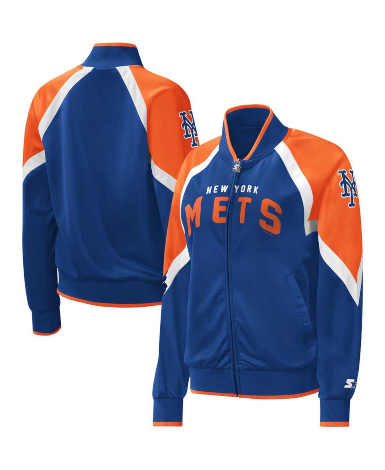 Женская спортивная куртка Royal New York Mets Touchdown с регланами и молнией во всю длину Starter