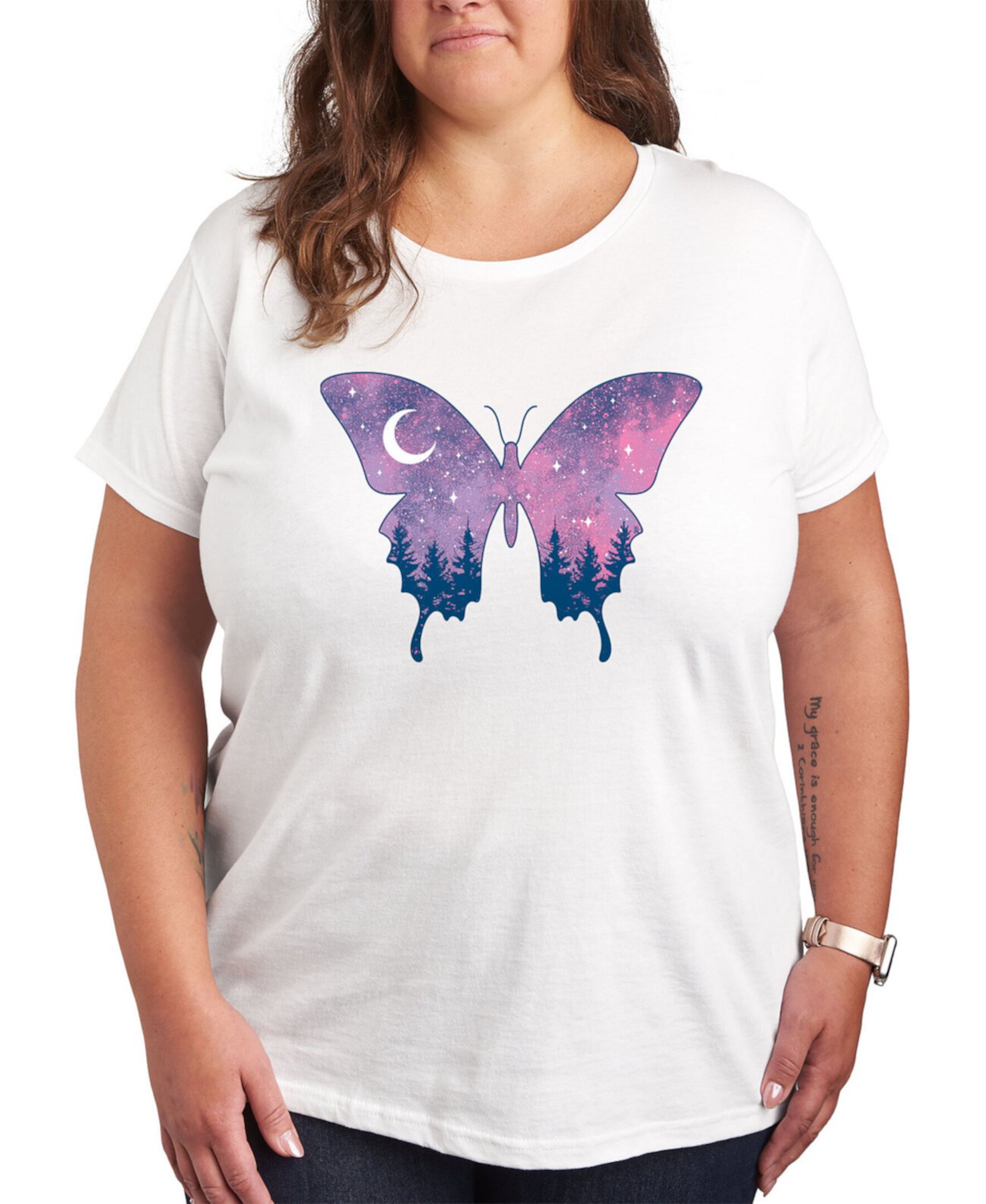 Модная футболка большого размера с изображением космической бабочки Hybrid Apparel