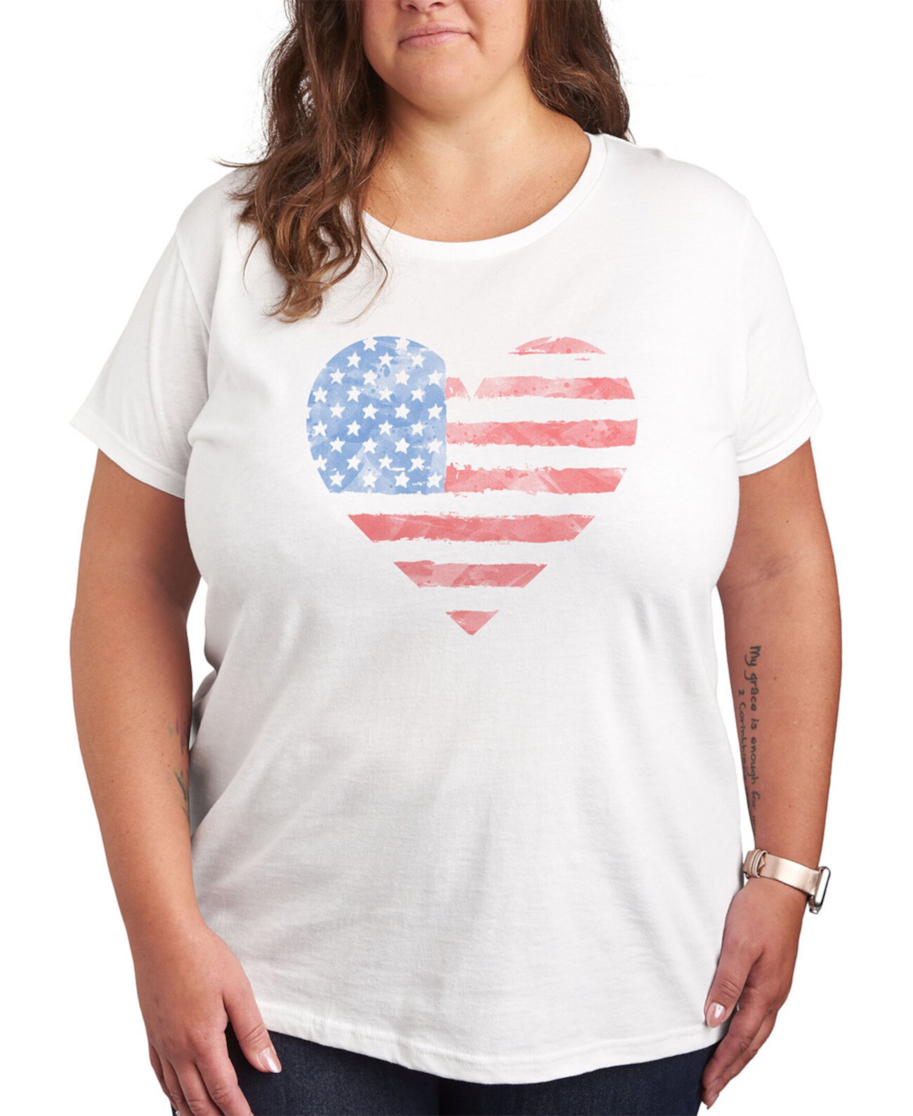 Модная футболка больших размеров с изображением сердечка и флага Hybrid Apparel