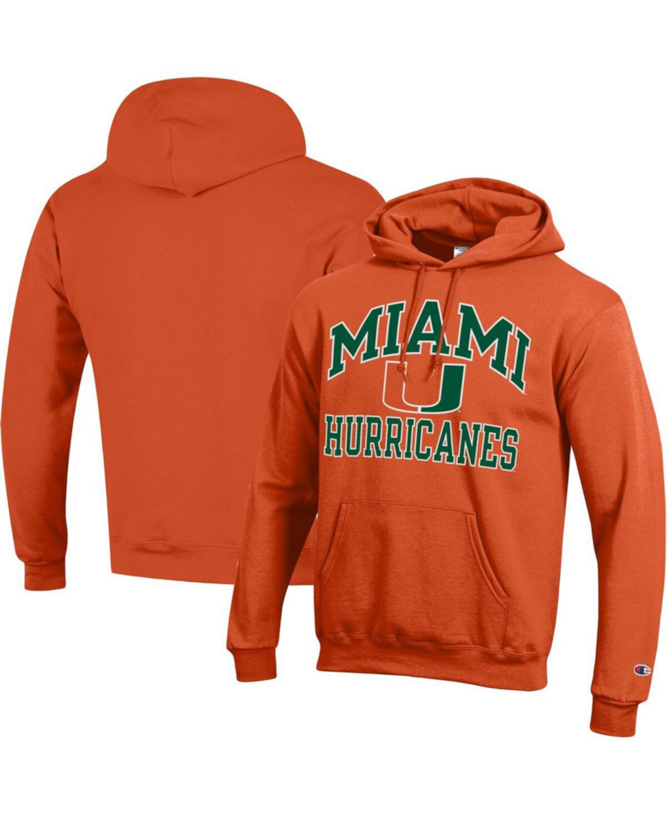 Худи для мужчин Miami Hurricanes High Motor оранжевого цвета с капюшоном и длинным рукавом Champion