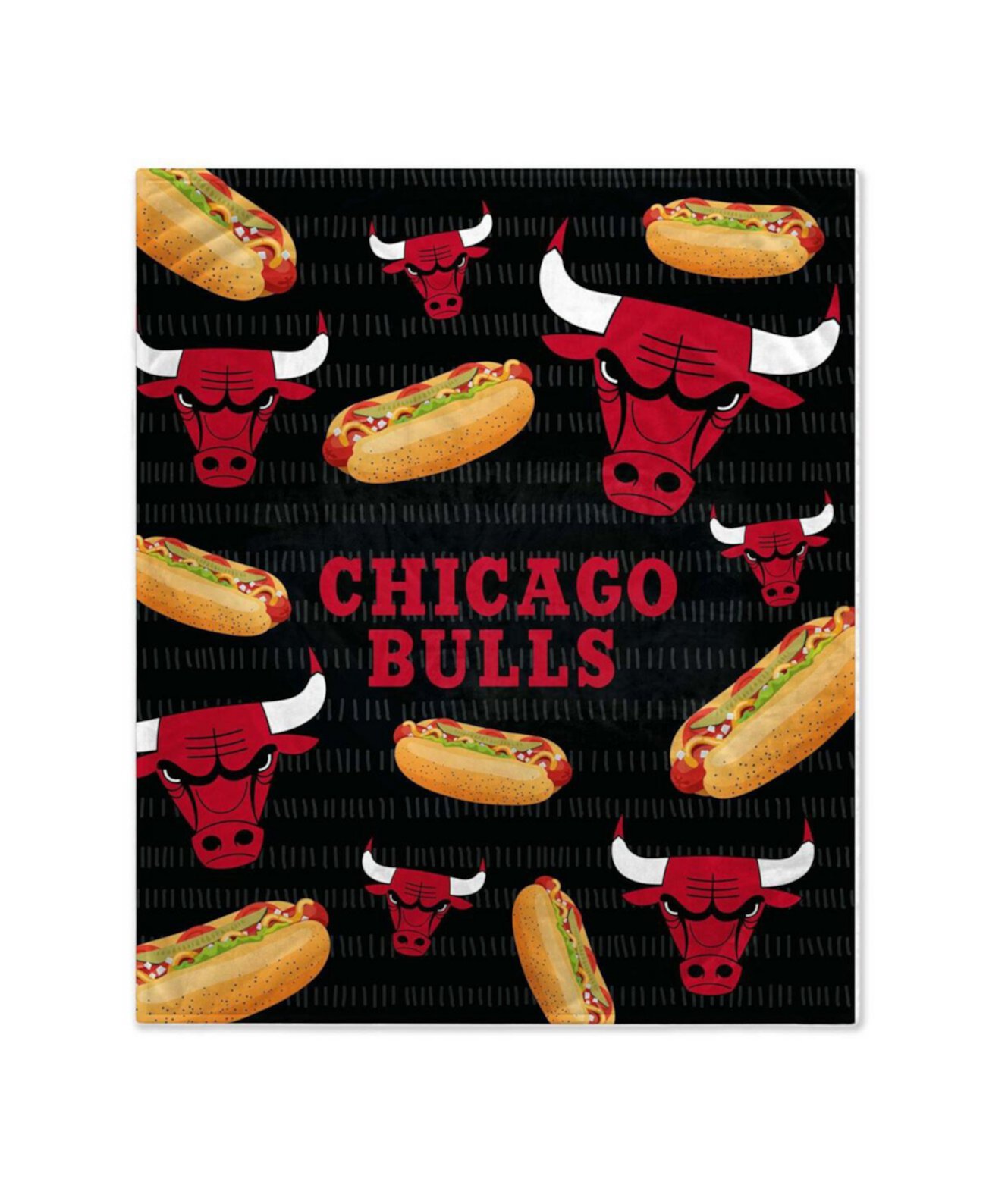 Флисовое одеяло с логотипом родного города Chicago Bulls 60 x 70 дюймов Pegasus Home Fashions