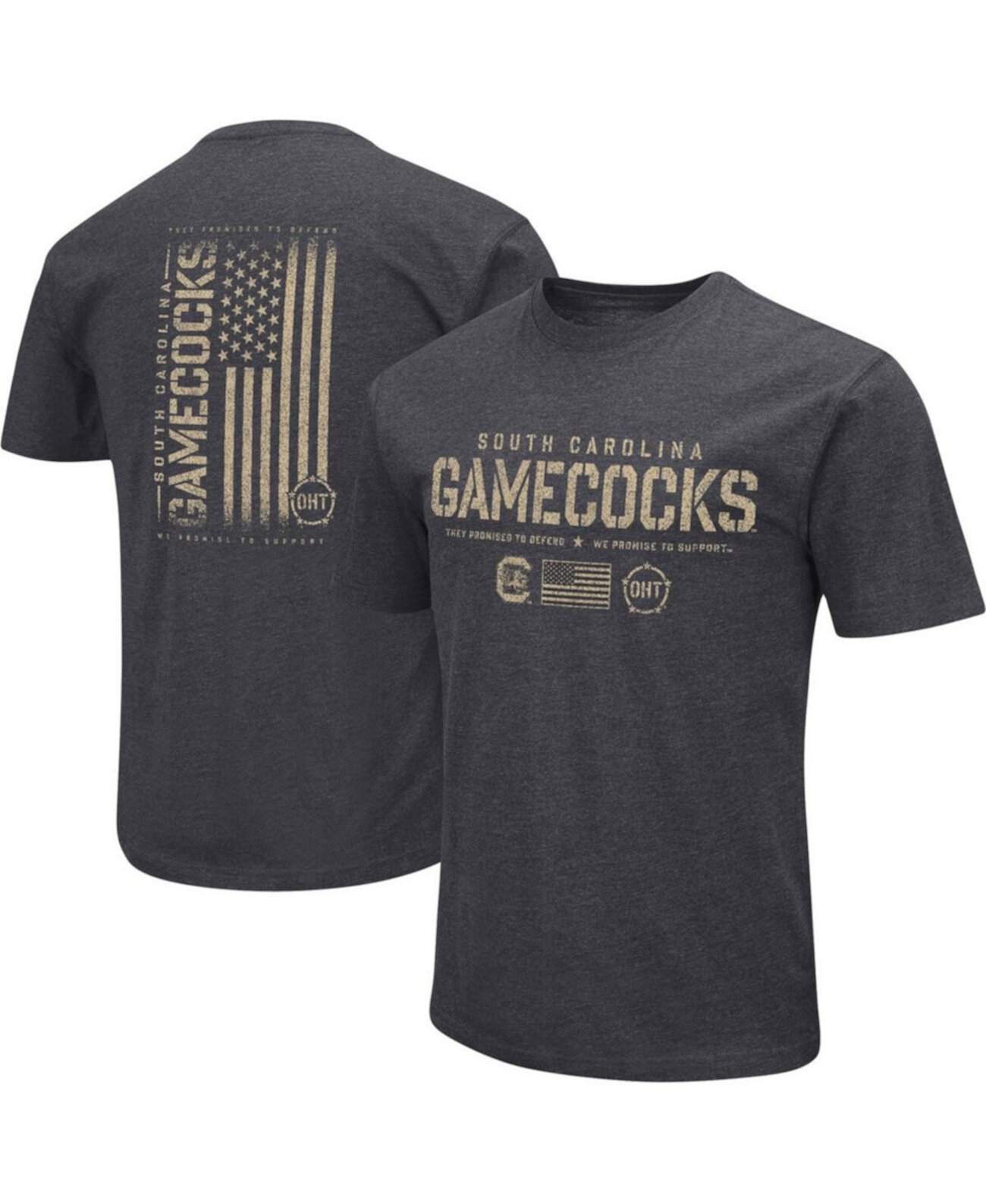 Мужская Джерси Colosseum OHT Military Inspired Appreciation Playbook Т-shirt черного меланжевого цвета Colosseum