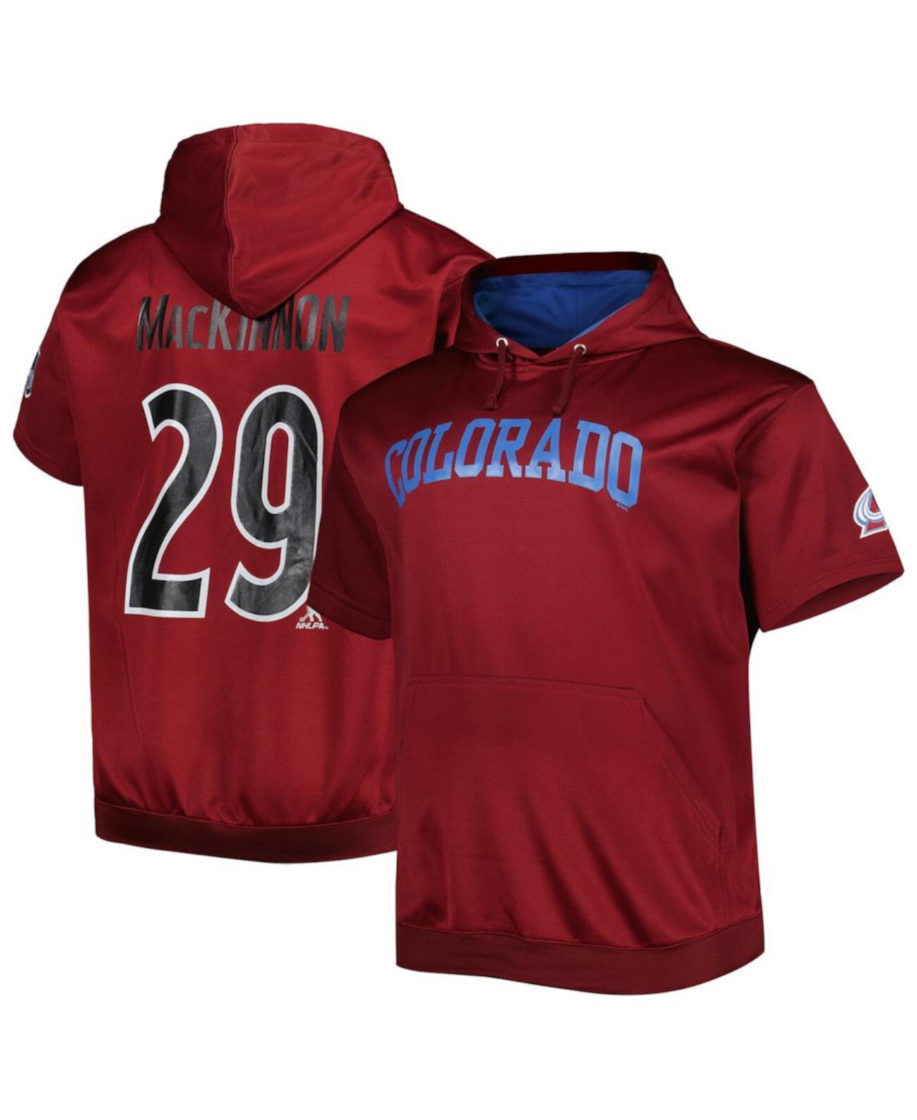 Мужской пуловер с капюшоном Nathan MacKinnon бордового цвета Colorado Avalanche Big and Tall с именем и номером Fanatics