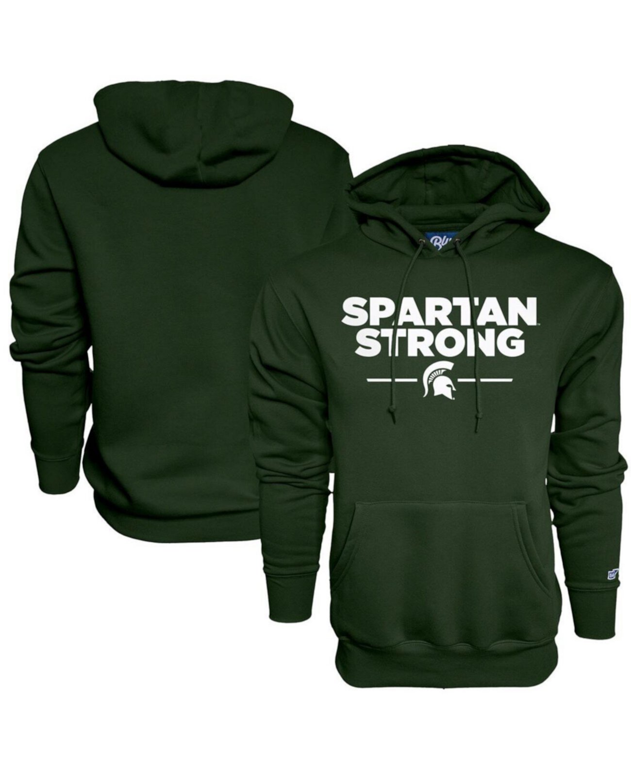 Мужской зеленый пуловер с капюшоном Michigan State Spartans Spartan Strong Blue 84