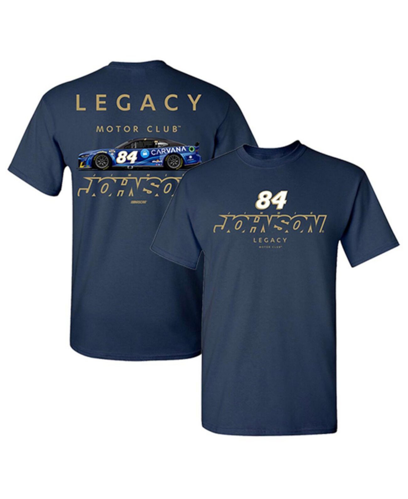 Мужская темно-синяя футболка Jimmie Johnson 2023 #84 Carvana Legacy Motor Club Team Collection