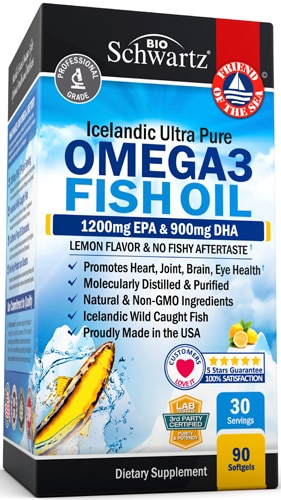 Omega-3 Рыбий Жир - 1200 мг EPA и 900 мг DHA - 90 капсул - BioSchwartz BioSchwartz