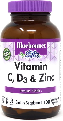 Vitamin C D3 & Zinc -- 100 Vegetable Capsules (Растительные капсулы) Bluebonnet Nutrition