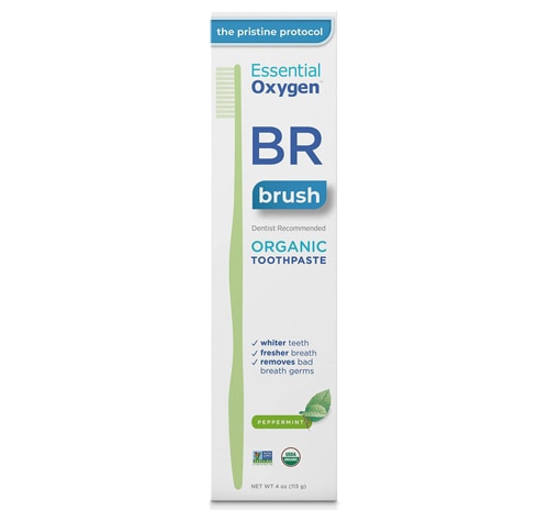 BR Органическая зубная паста с мятой — 4 унции Essential Oxygen