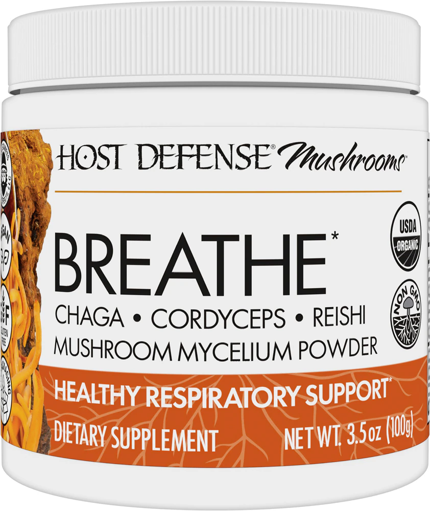 Mushrooms Organic Breathe Powder (Порошок) -- 3.5 oz (Унции) Host Defense