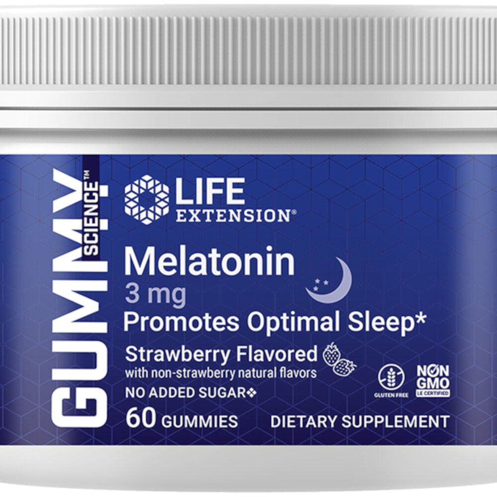 Science Melatonin Strawberry -- 3 мг -- 60 жевательных конфет Life Extension
