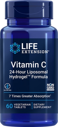 Витамин С 24-часовая формула в липосомальном гидрогеле - 60 вегетарианских таблеток - Life Extension Life Extension