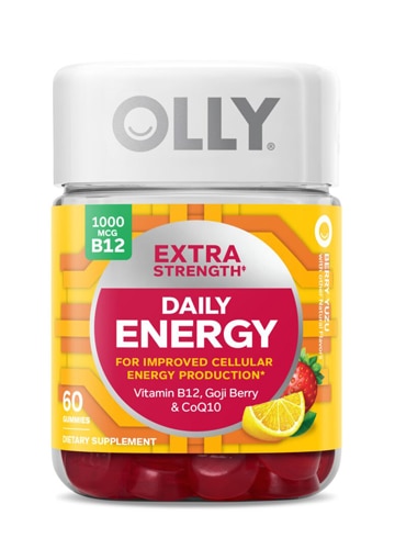 Extra Strength Daily Energy Gummies Berry Yuzu — 60 жевательных конфет OLLY