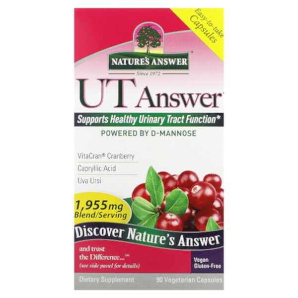 UT Answer, 651.66 mg, 90 Vegetarian Capsules Nature's Answer