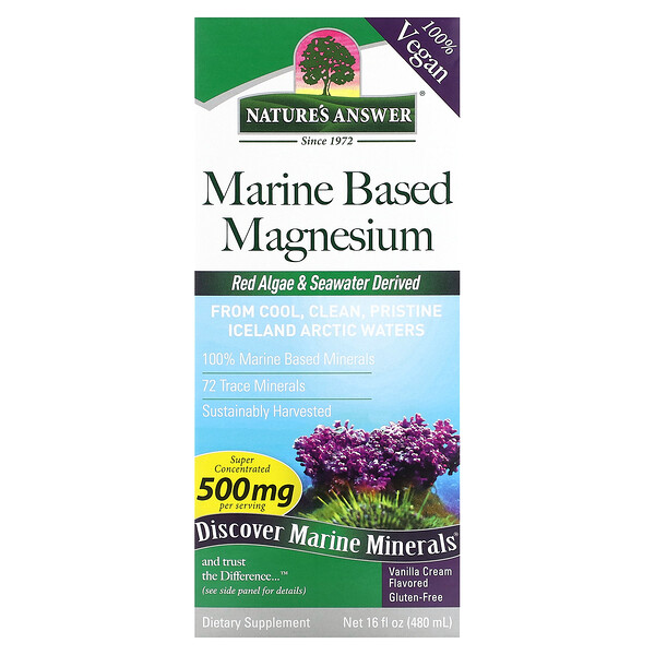 Морской магний, ванильный крем, 500 мг, 16 жидких унций (480 мл) Nature's Answer