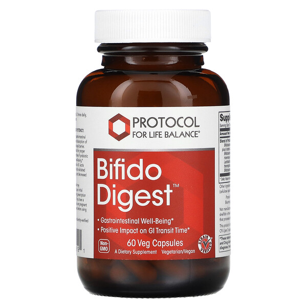 Бифидо дайджест, 60 растительных капсул Protocol for Life Balance