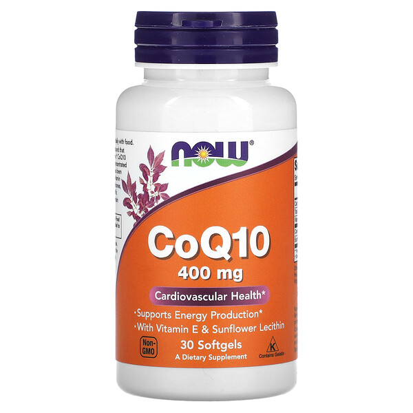 CoQ10, 400 мг, 30 мягких таблеток NOW Foods