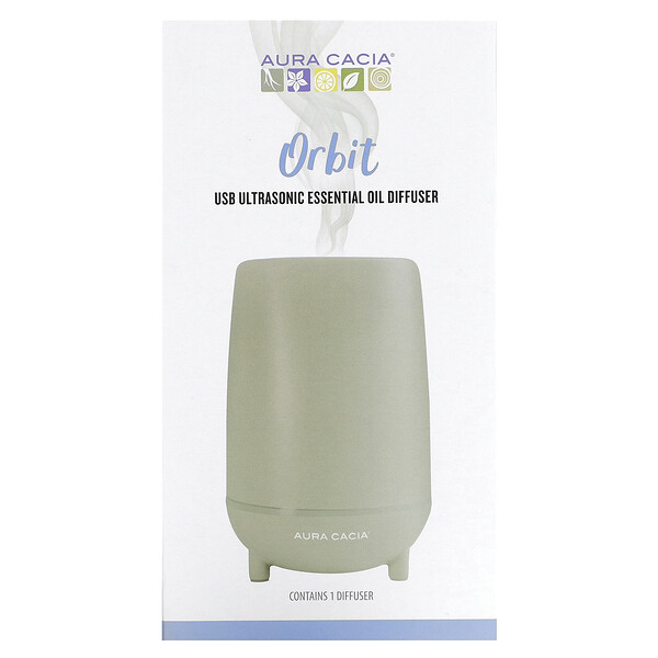 Orbit, USB Ultrasonic Essential Oil Diffuser, 1 Count Aura Cacia