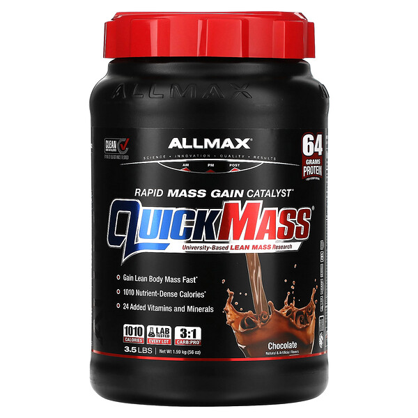 QuickMass, Rapid Mass Gain Catalyst, Chocolate, 3.5 lbs (1.59 kg) ALLMAX