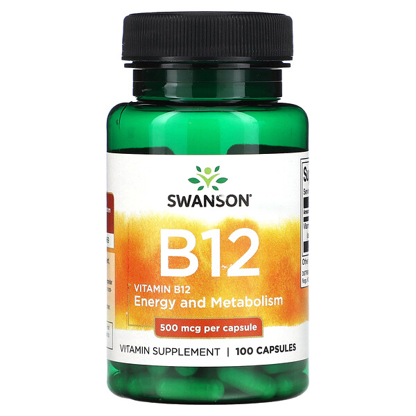 Витамин B12, 500 мкг, 100 капсул - Swanson Swanson