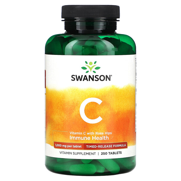 Витамин C с Шиповником - 1000 мг - 250 таблеток - Swanson Swanson