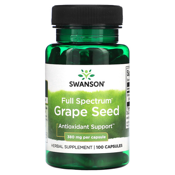 Экстракт косточек винограда - 380 мг - 100 капсул - Swanson Swanson