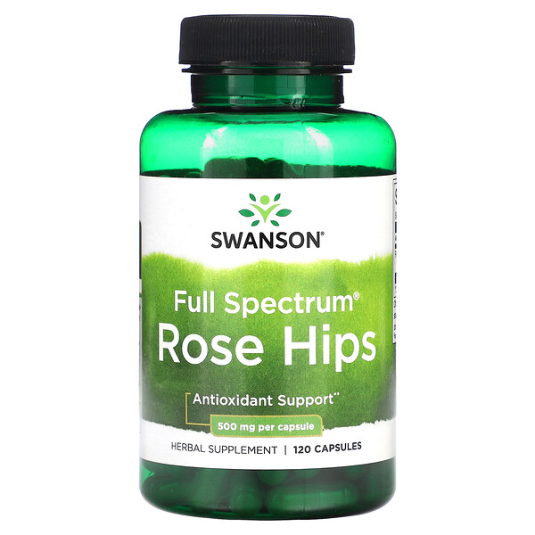 ​Full Spectrum Rose Hips, 500 mg, 120 Capsules (Капсулы) Swanson