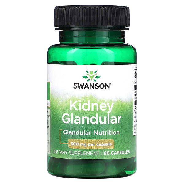 Почечный Гландулярный Комплекс - 500 мг - 60 капсул - Swanson Swanson