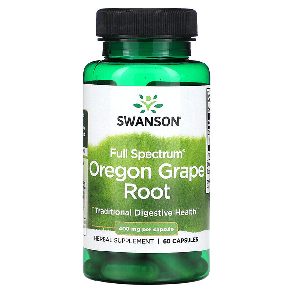 Full Spectrum Oregon Grape, 400 мг, 60 капсул Swanson