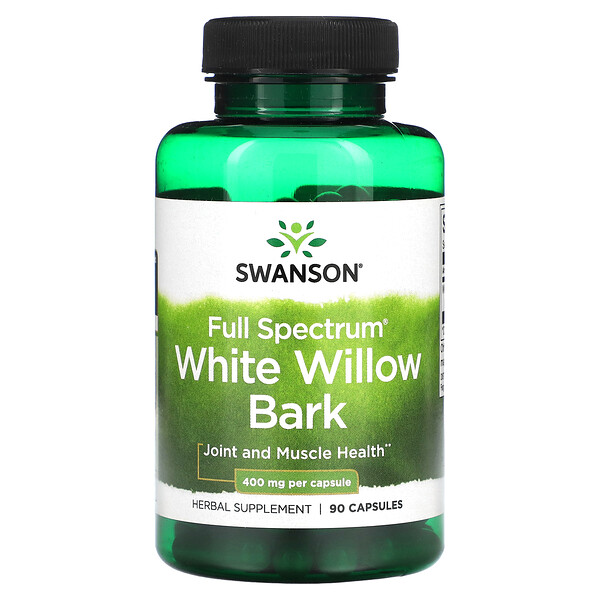 Полный спектр коры белой ивы, 400 мг, 90 капсул Swanson