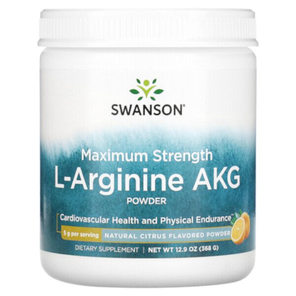 Порошок L-аргинина AKG максимальной силы, натуральный цитрус, 12,9 унции (368 г) Swanson