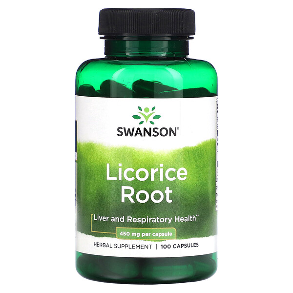 Licorice Root, 450 mg, 100 Capsules Swanson