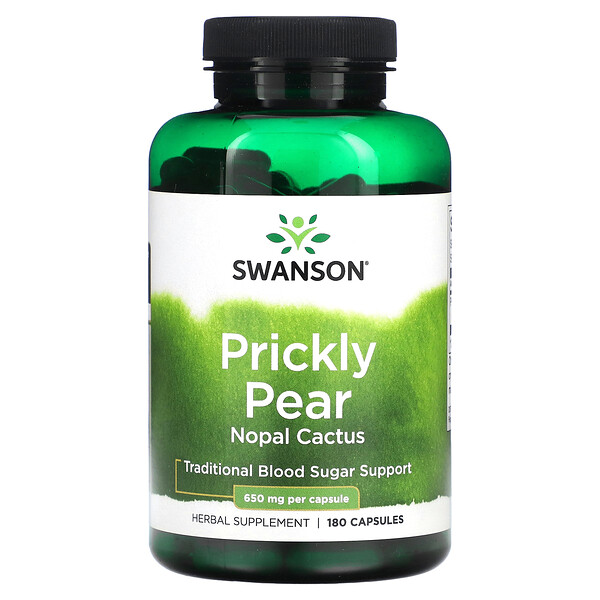 Prickly Pear Nopal Cactus, 650 mg, 180 Capsules (Капсулы) Swanson