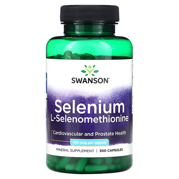 Селен, L-Селенометионин - 100 мкг - 300 капсул - Swanson Swanson