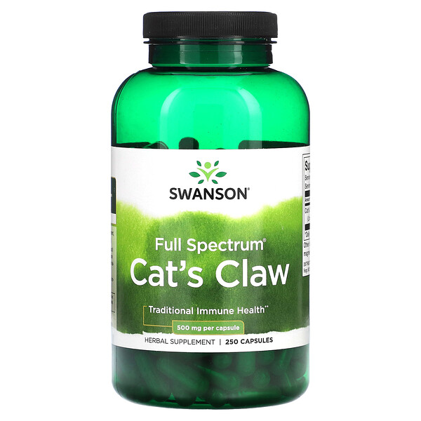 Когтя Кошки Полный Спектр - 500 мг - 250 Капсул - Swanson Swanson