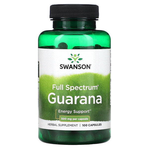 Гуарана Full Spectrum, 500 мг, 100 капсул Swanson