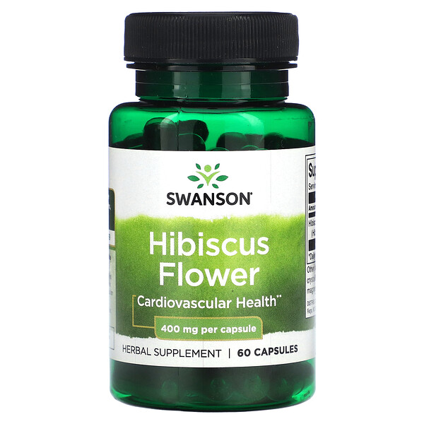 Цветок гибискуса, 400 мг, 60 капсул Swanson