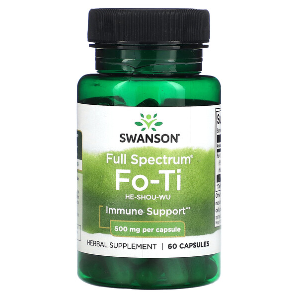 Fo-Ti, 500 мг - 60 капсул - Swanson Swanson