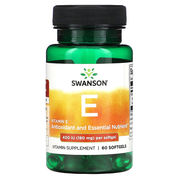 Витамин Е - 180 мг (400 МЕ) - 60 мягких капсул - Swanson Swanson