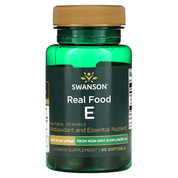 Real Food E, 400 МЕ, 60 мягких таблеток Swanson