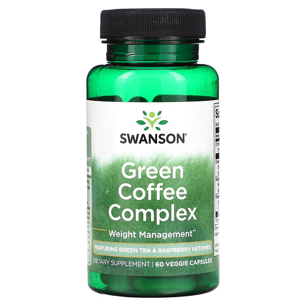 Комплекс зеленого кофе, 60 растительных капсул Swanson