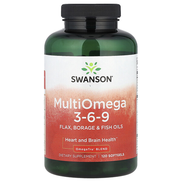 MultiOmega 3-6-9 - 2400 мг ненасыщенных жирных кислот на порцию - 120 капсул - Swanson Swanson