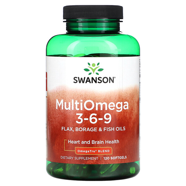 MultiOmega 3-6-9 - 2400 мг ненасыщенных жирных кислот на порцию - 120 капсул - Swanson Swanson