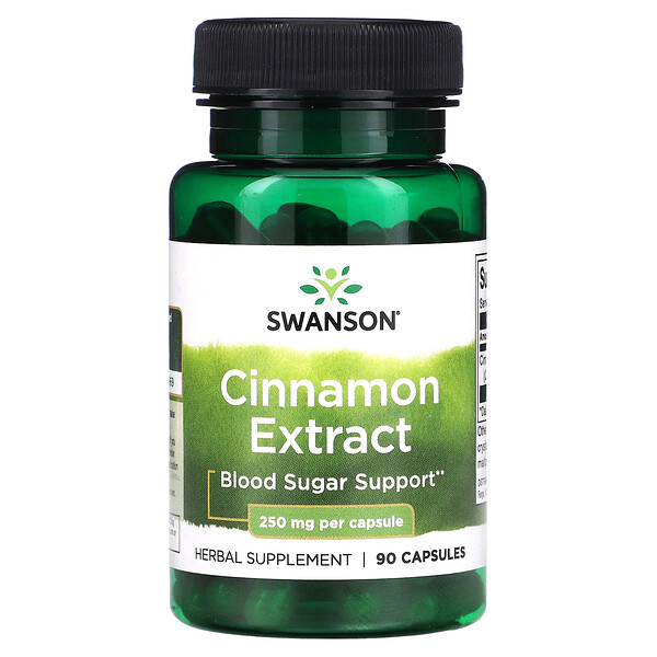 Cinnamon Extract, 250 mg , 90 Capsules (Капсулы) Swanson