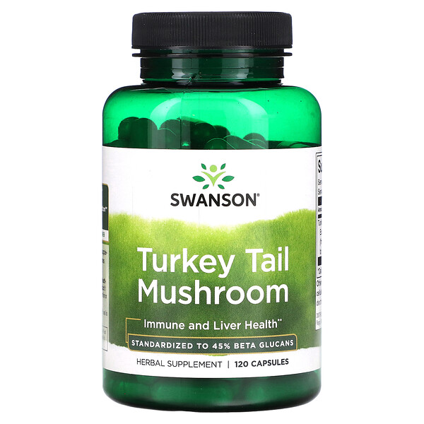 Turkey Tail Mushroom, 120 Capsules (Капсулы) Swanson