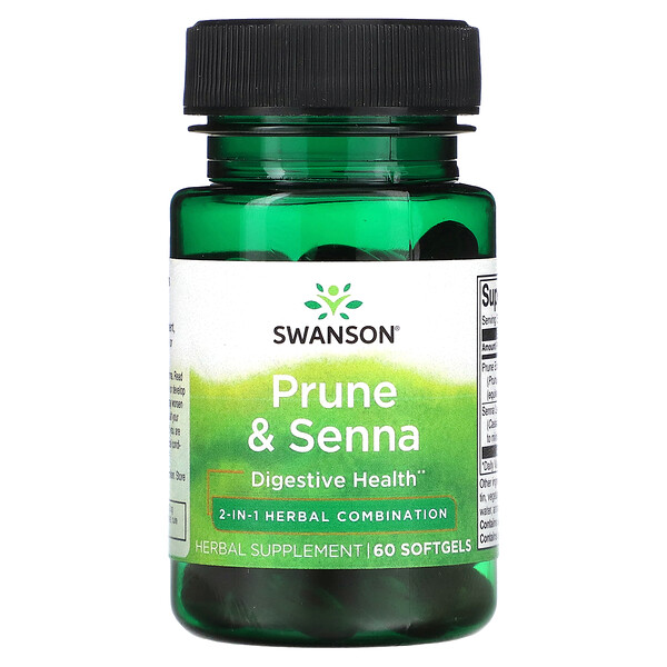 Чернослив и сенна, 60 мягких таблеток Swanson